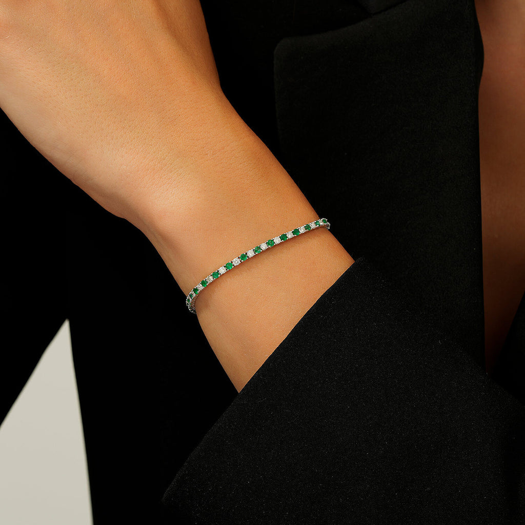 3,27 Carat Diamond Emerald Bracelet