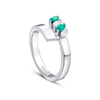 0,58 Carat Diamond Emerald Ring