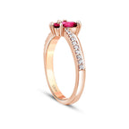 0,62 Carat Diamond Ruby Butterfly Ring