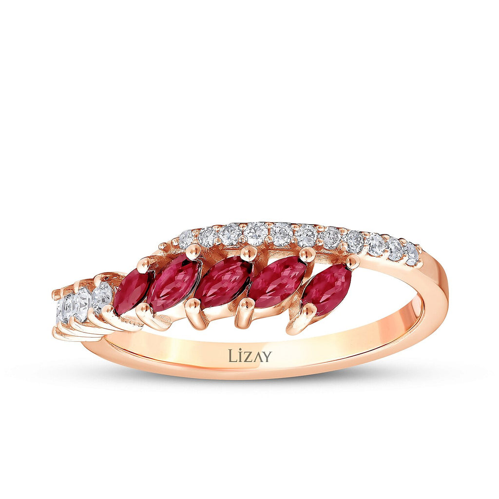 0,60 Carat Diamond Ruby Ring
