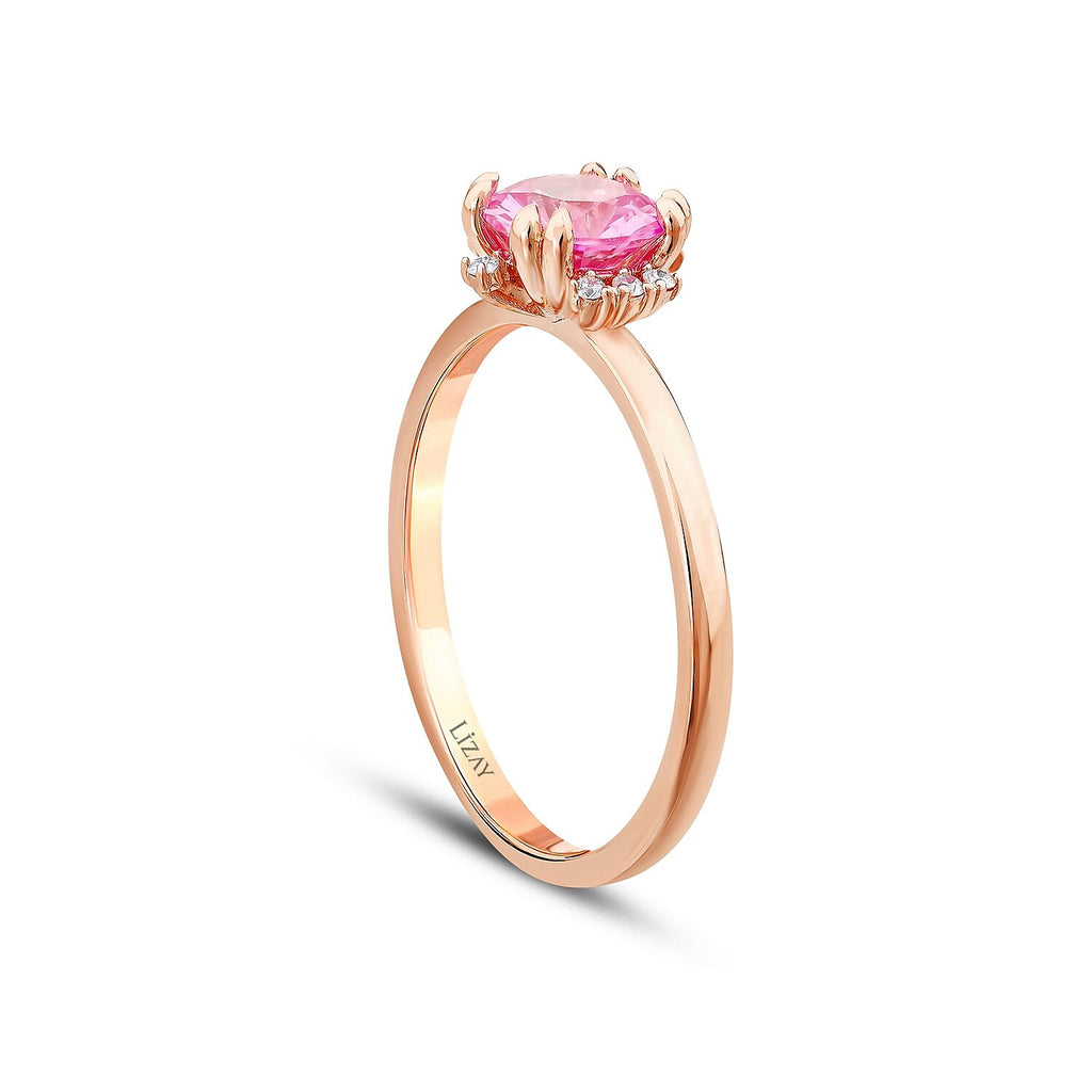 0,98 Carat Diamond Pink Sapphire Ring