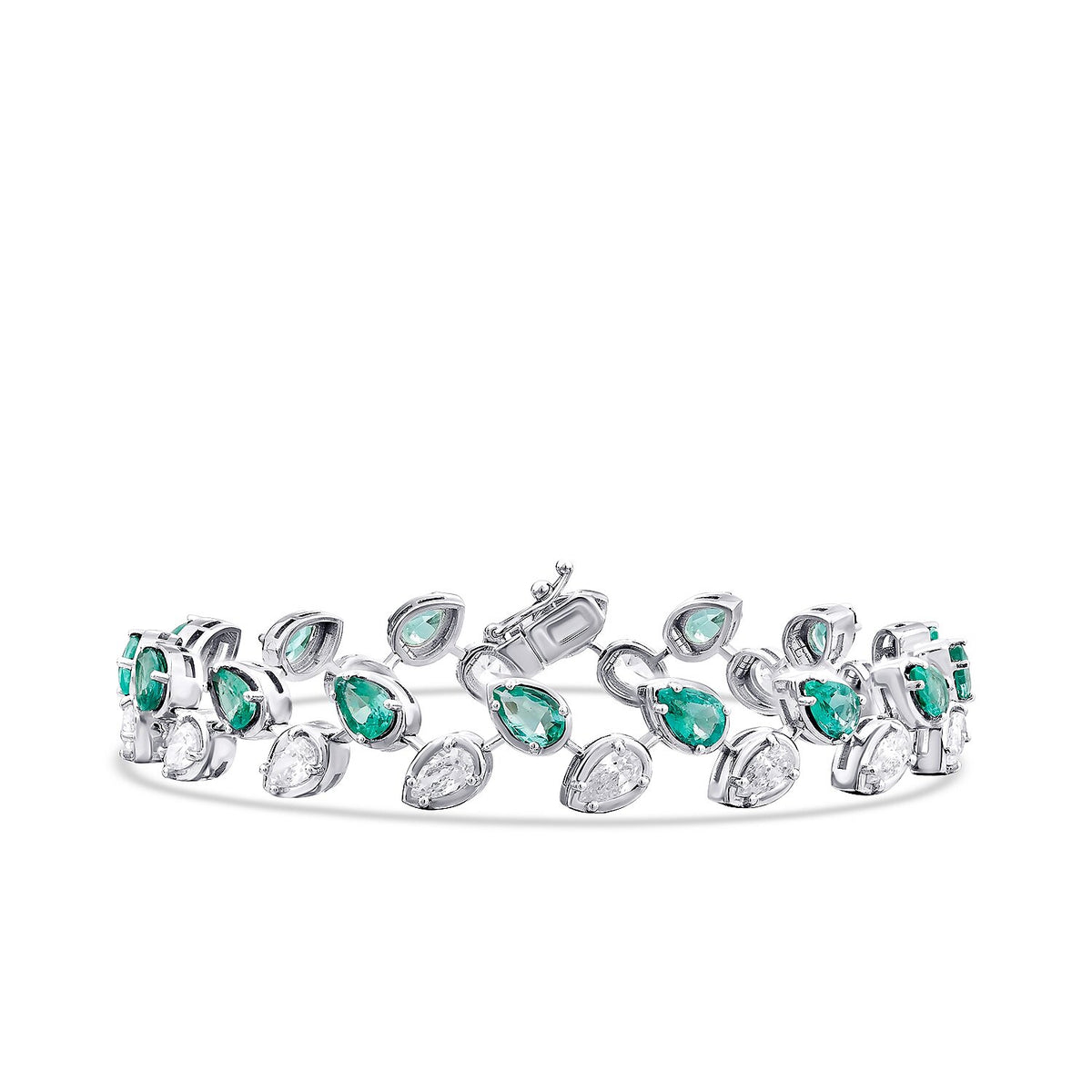 7,55 Carat Diamond Emerald Bracelet