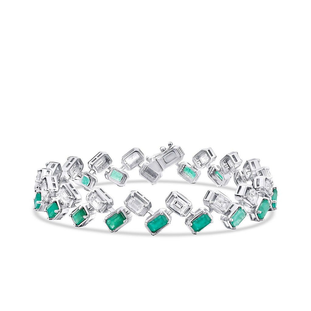 9,74 Carat Diamond Emerald Bracelet