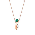 0,74 Carat Diamond Emerald Necklace