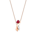 1,08 Carat Diamond Ruby Necklace
