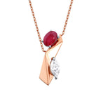 1,08 Carat Diamond Ruby Necklace