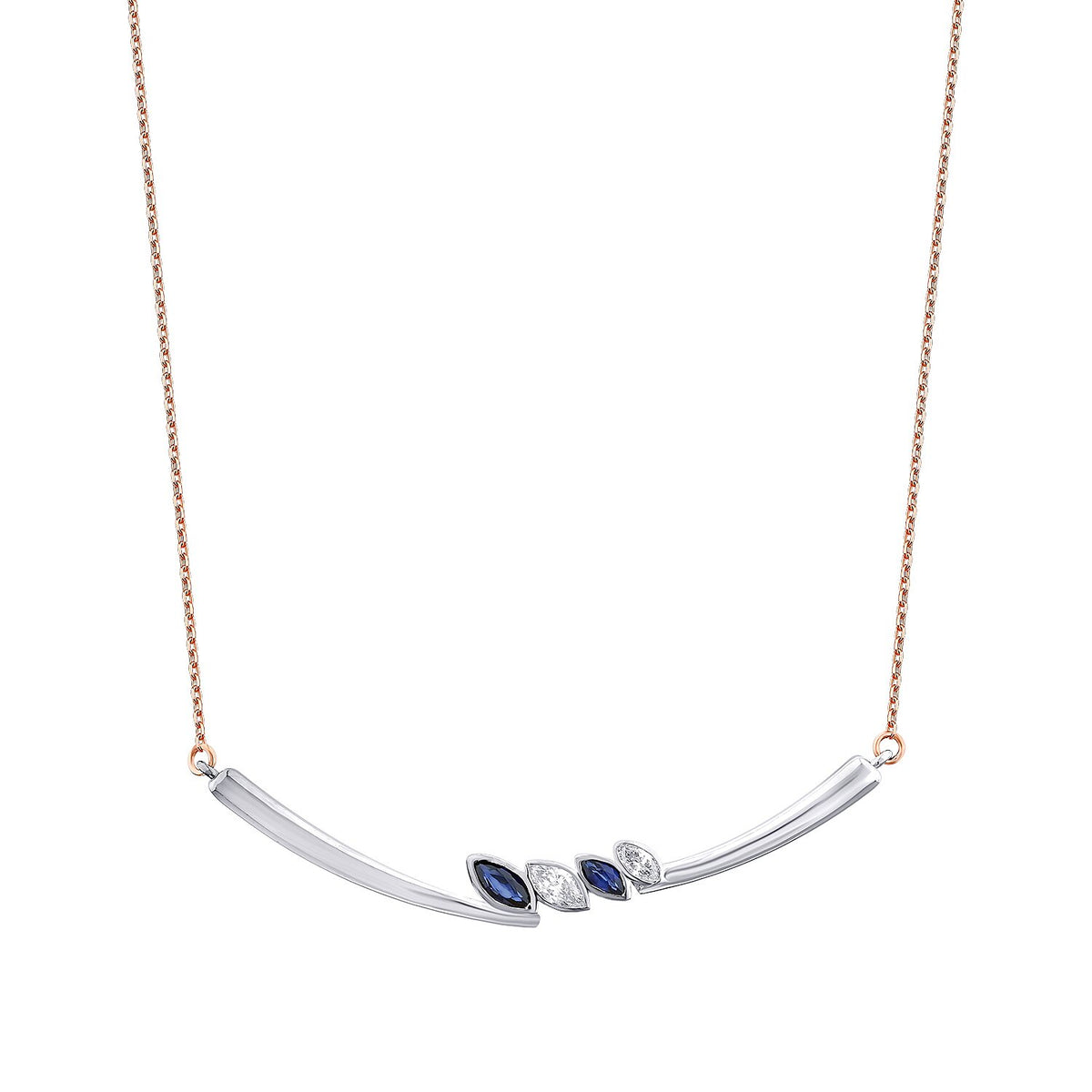 0,47 Carat Diamond Sapphire Necklace