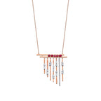 1,15 Carat Diamond Ruby Necklace