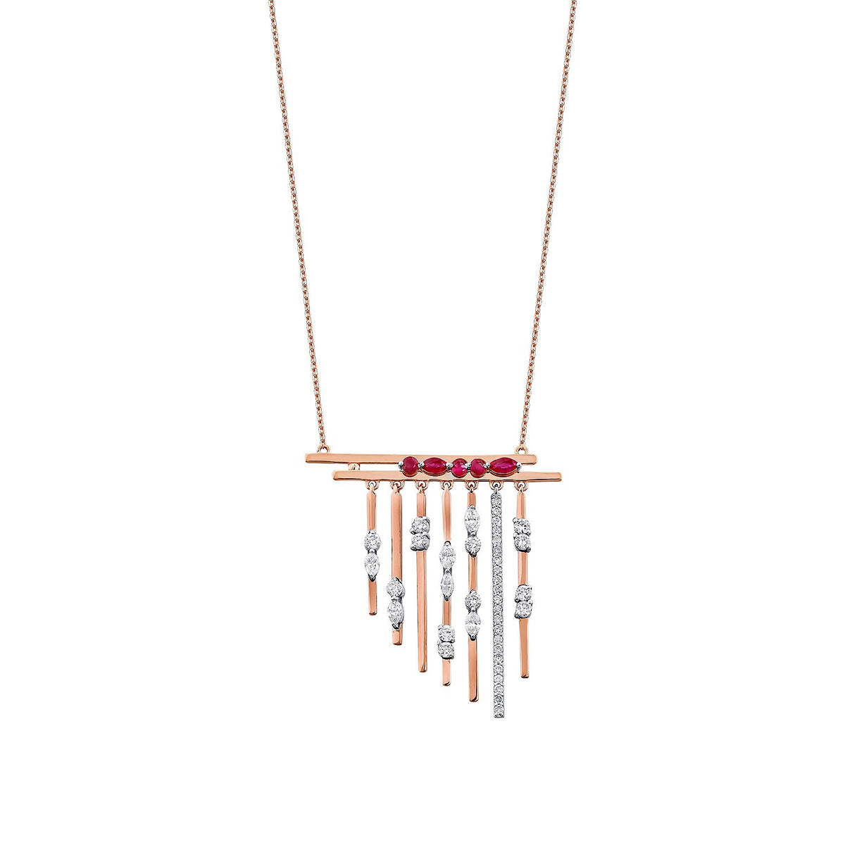 1,15 Carat Diamond Ruby Necklace