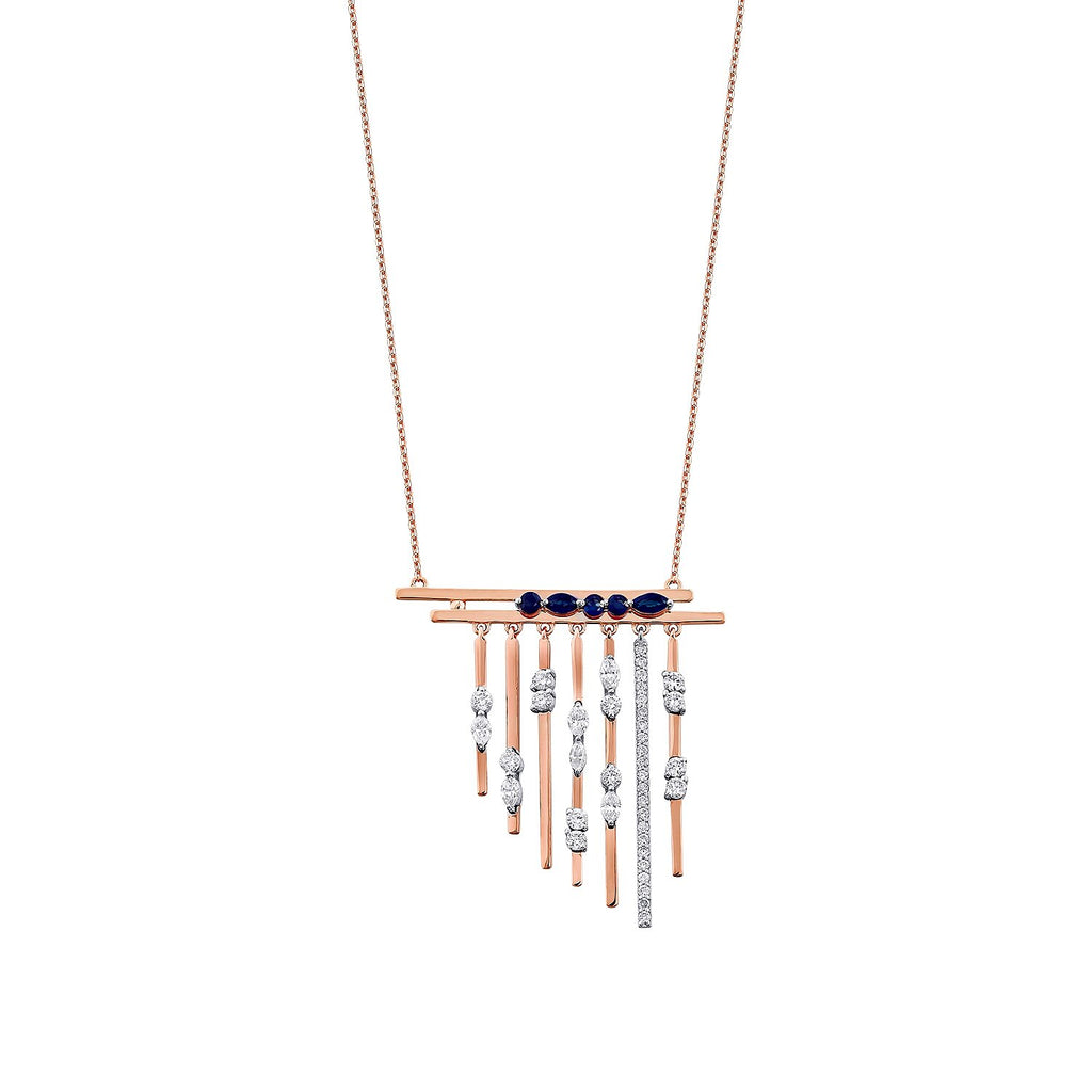 1,17 Carat Diamond Sapphire Necklace