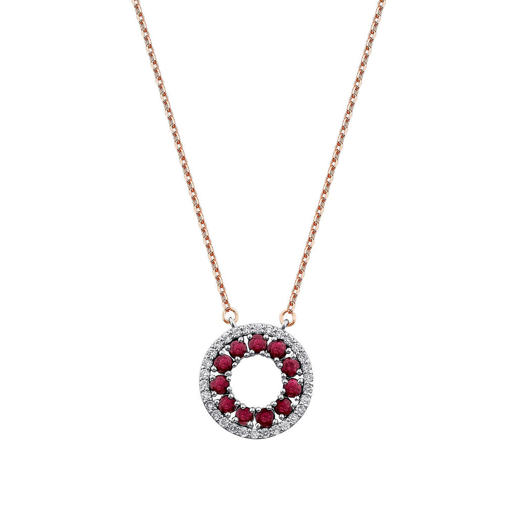 1,09 Carat Diamond Ruby Necklace