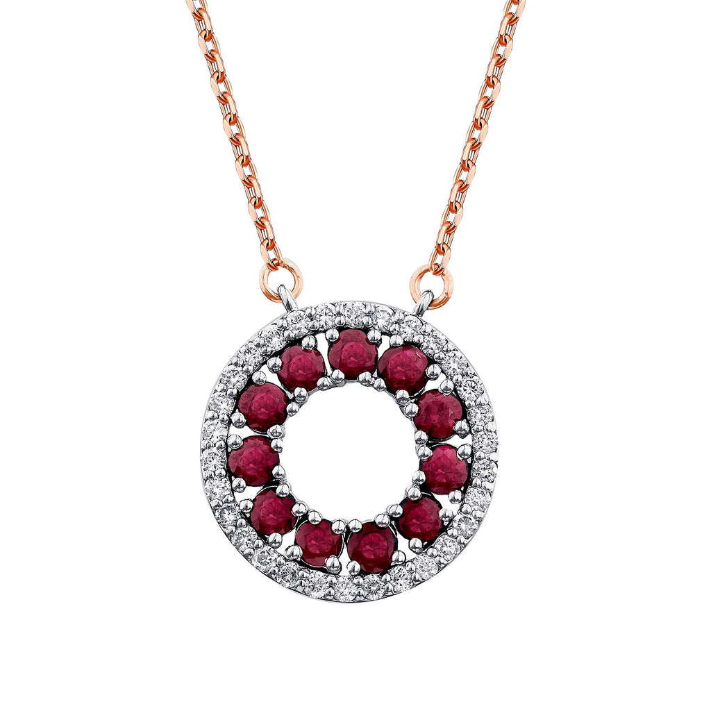 1,09 Carat Diamond Ruby Necklace