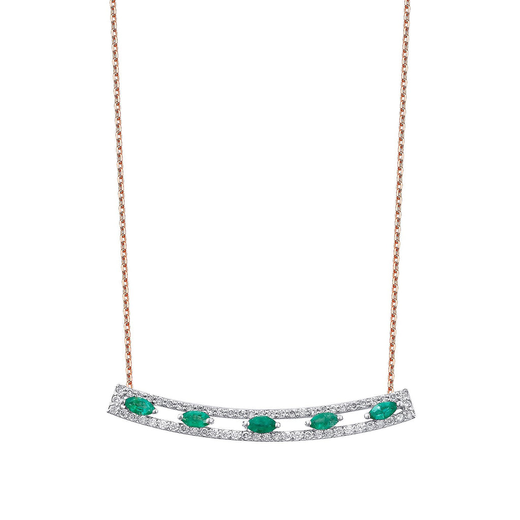 0,59 Carat Diamond Emerald Necklace