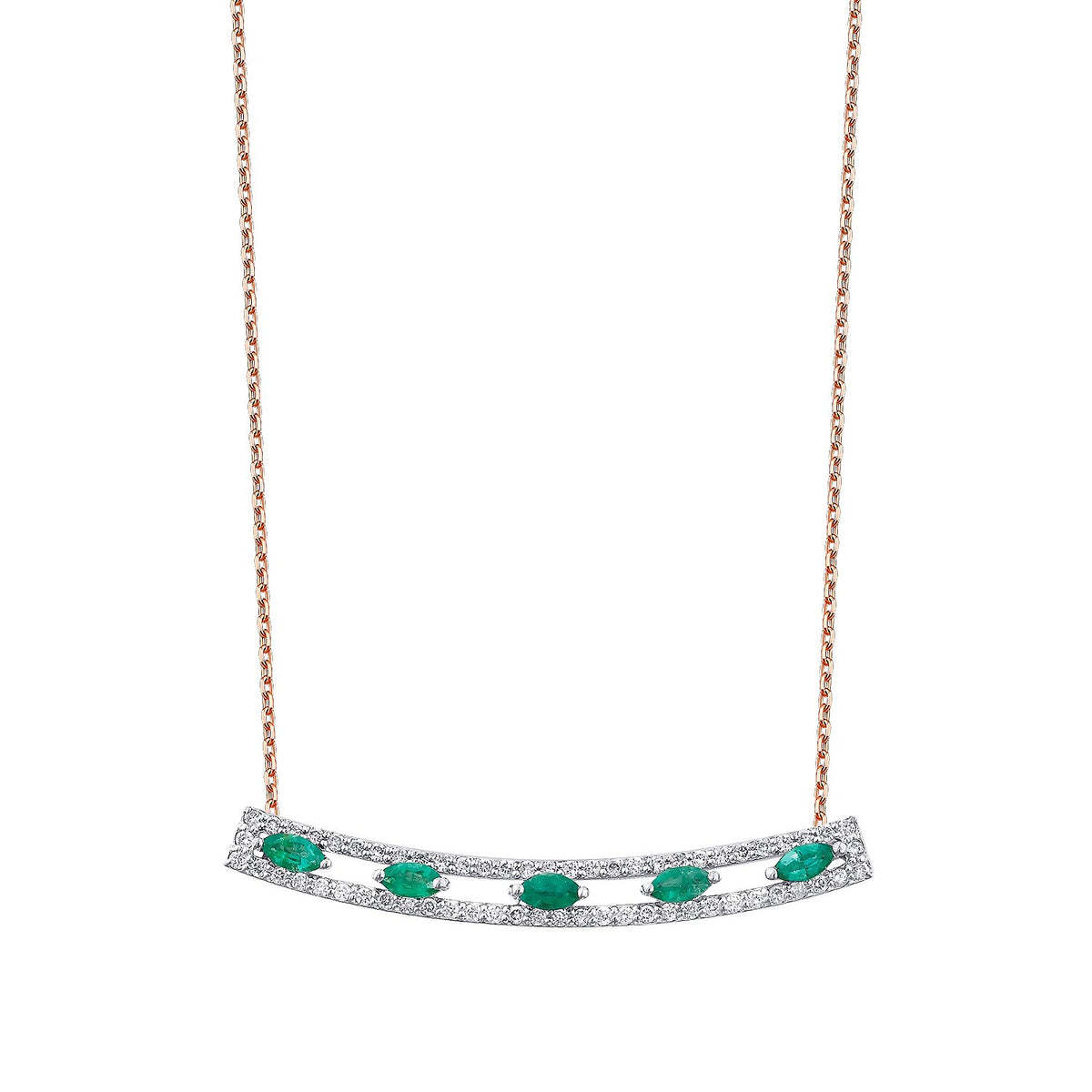 0,59 Carat Diamond Emerald Necklace