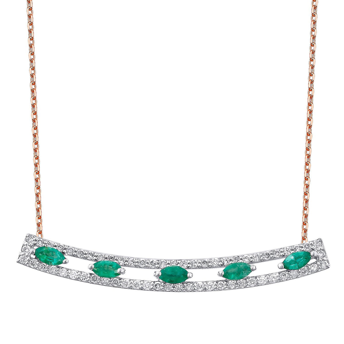 0,59 Carat Diamond Emerald Necklace