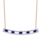 0,75 Carat Diamond Sapphire Necklace