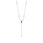 0,73 Carat Diamond Sapphire Y Necklace