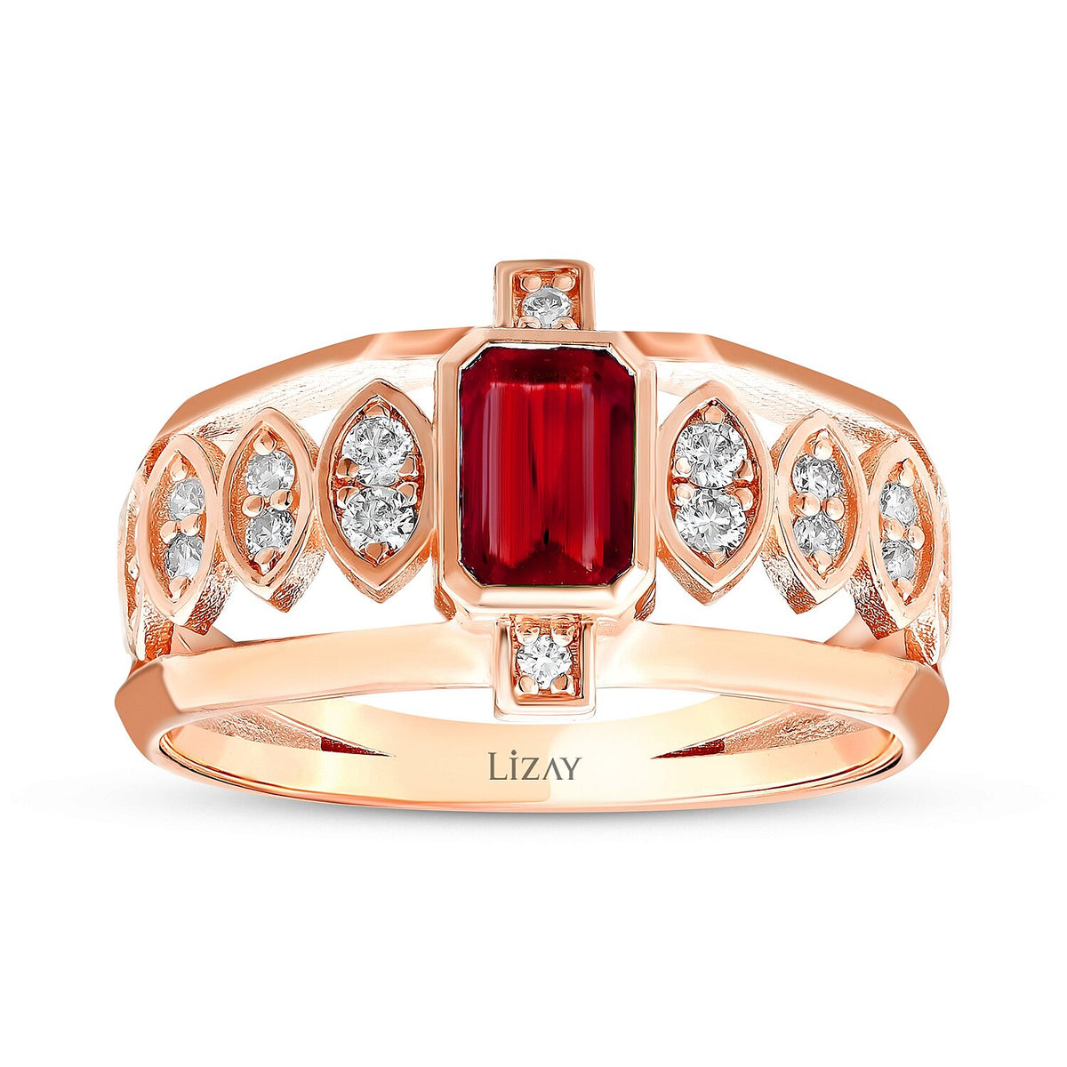 0,97 Carat Diamond Ruby Ring