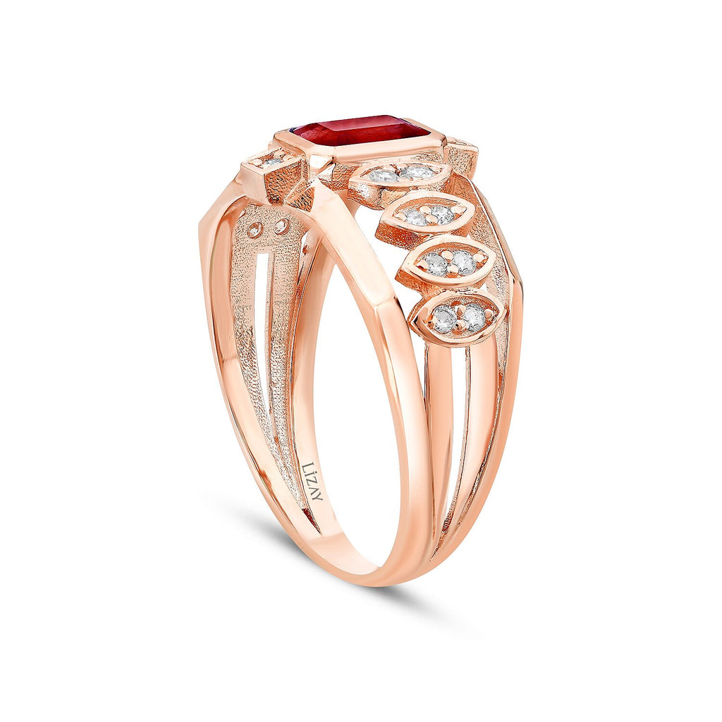 0,97 Carat Diamond Ruby Ring