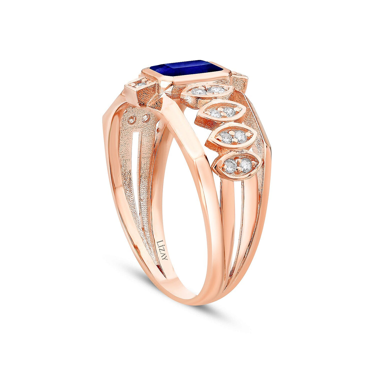 0,77 Carat Diamond Sapphire Ring
