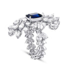 6,53 Carat Diamond Sapphire Ring