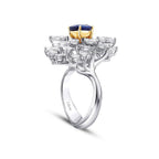 4,08 Carat Diamond Sapphire Ring