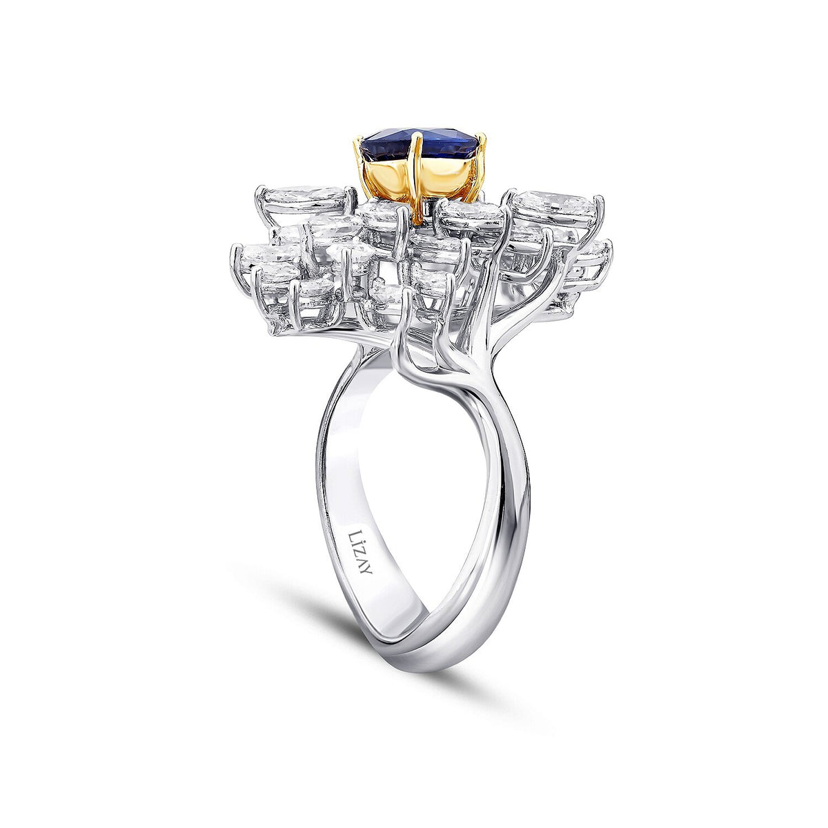 4,08 Carat Diamond Sapphire Ring