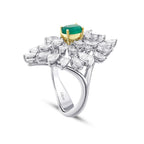 5,44 Carat Diamond Emerald Ring