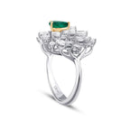 2,84 Carat Diamond Emerald Ring