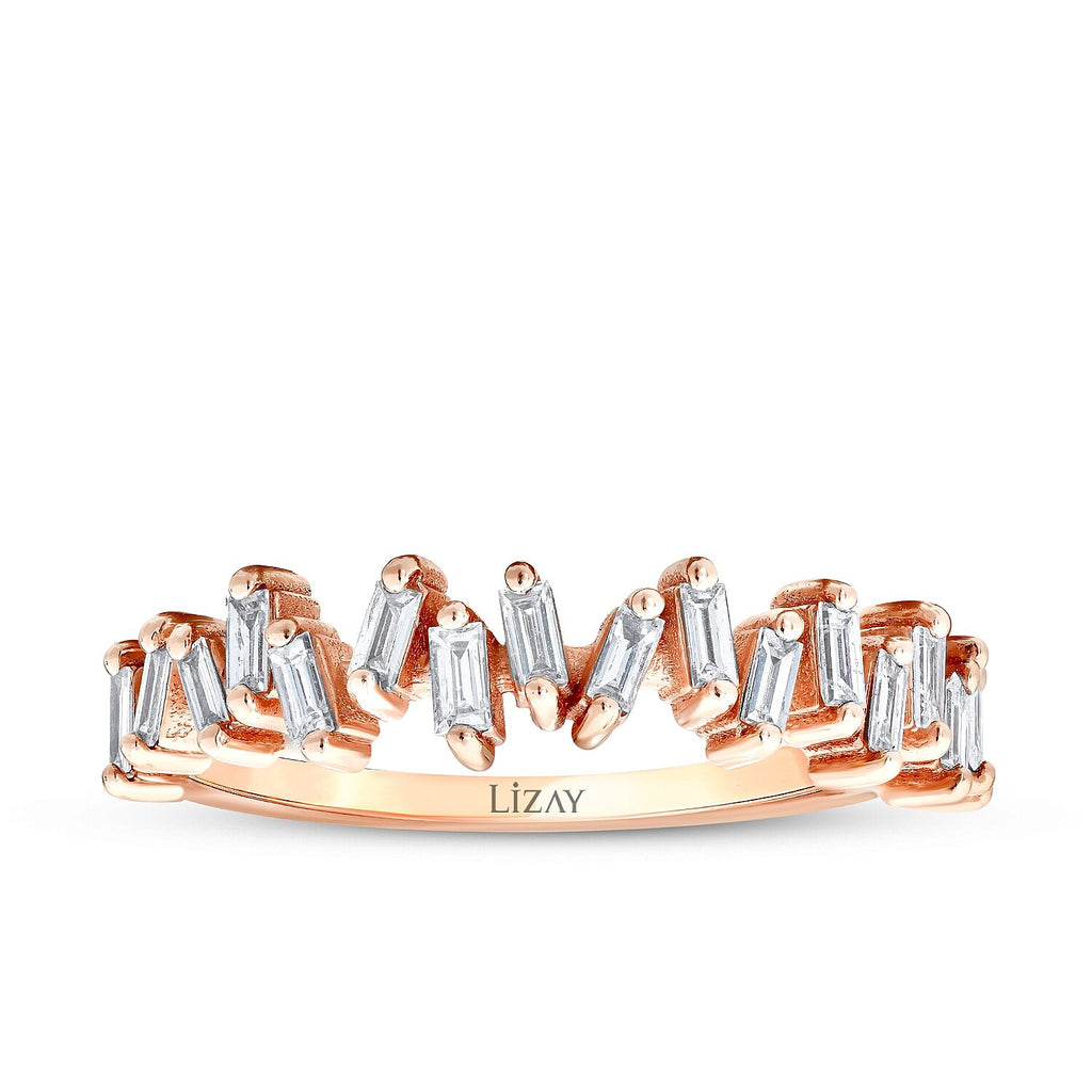0,32 Carat Diamond Baguette Half-Eternity Ring