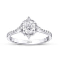 0,79 Carat Diamond Lotus Oval Solitaire Engagement Ring