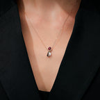 1,08 Carat Diamond Ruby Necklace