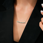 0,59 Carat Diamond Emerald Necklace