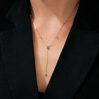 0,65 Carat Diamond Emerald Y Necklace