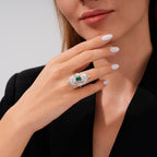 5,44 Carat Diamond Emerald Ring