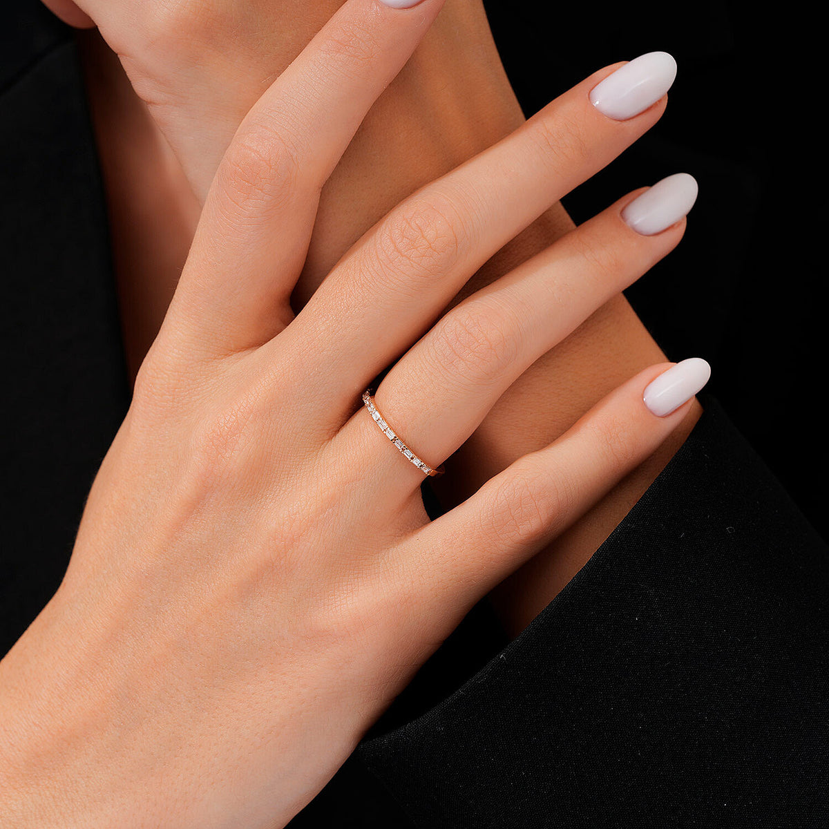 0,16 Carat Diamond Baguette Half-Eternity Ring