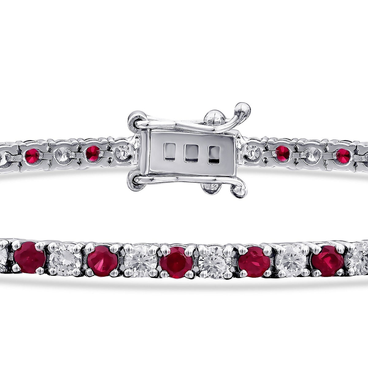 3,70 Carat Diamond Ruby Bracelet