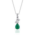 0,74 ct. Diamant Smaragd Halskette