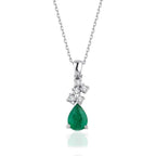 0,74 ct. Diamant Smaragd Halskette
