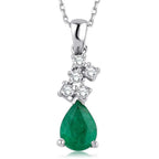 0,74 ct. Diamant Smaragd Halskette