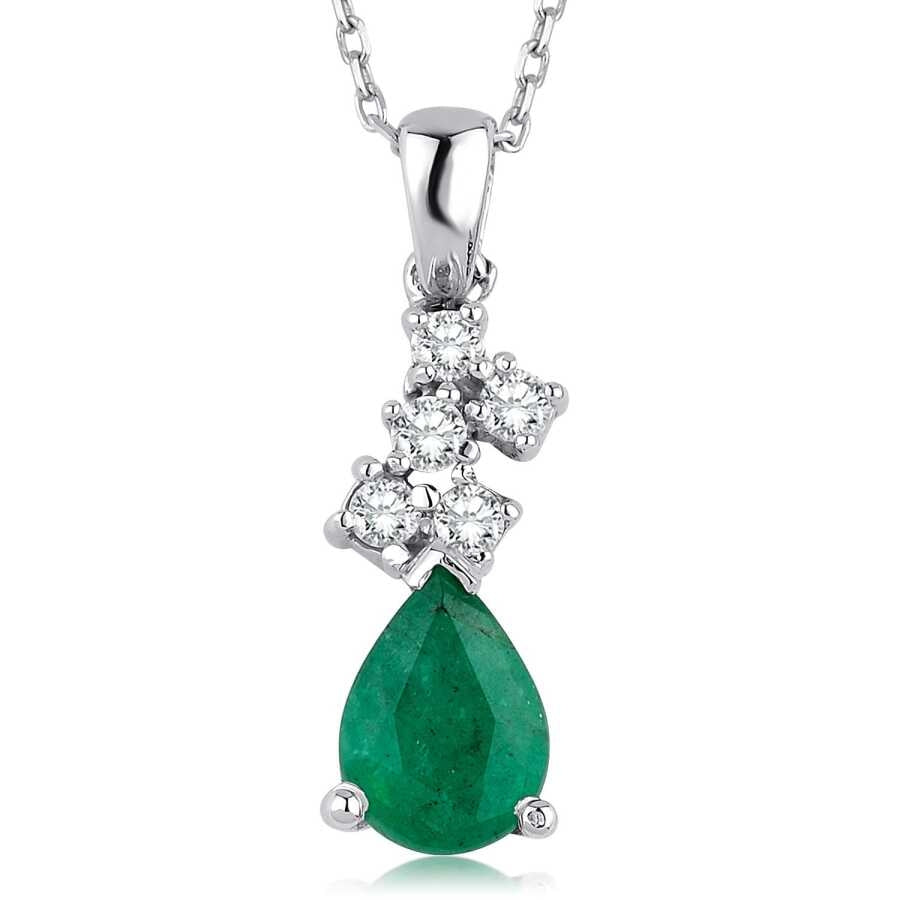 0.74 ct. Diamant Smaragd Halskette