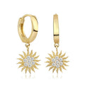 Gold Sonnen-Creolenohrring