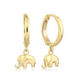 Gold Elefanten-Creolenohrring