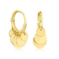 Gold Hoop Earrings with Sequin Dangles