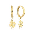 Gold Kleeblatt-Creolenohrring
