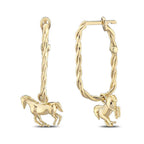 Pferd-Huggies-Ohrringe aus Gold