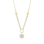 Baguette-Halskette mit Blumen-Motiv aus Gold (Italienische Kette)