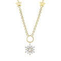 Baguette-Halskette mit Blumen-Motiv aus Gold (Italienische Kette)