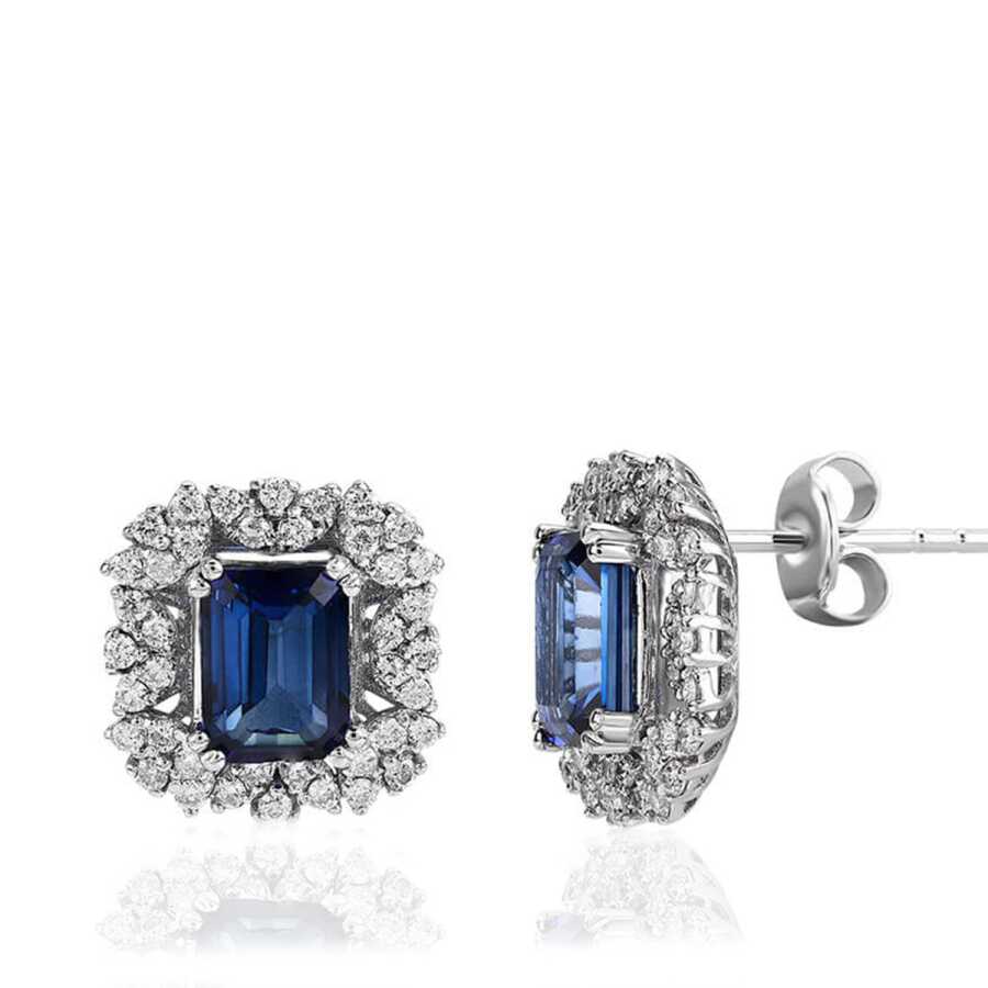 3.15 ct. Diamant Saphir Ohrringe