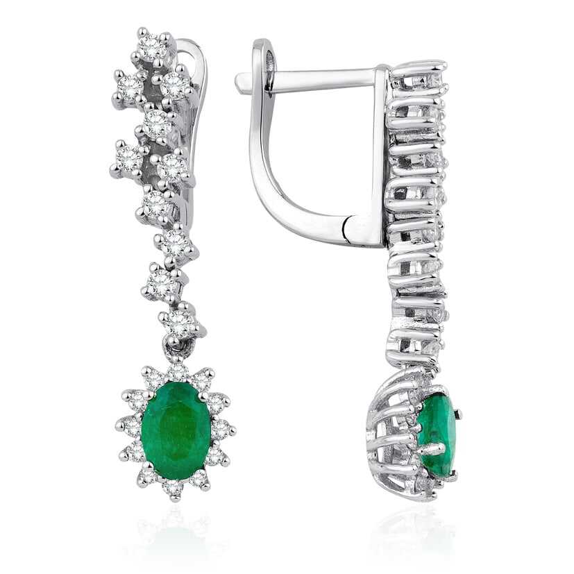1.52 ct. Diamant Smaragd Ohrringe